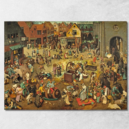 Lotta Tra Carnevale E Quaresima Pieter Bruegel pbr12 quadro stampato su tela