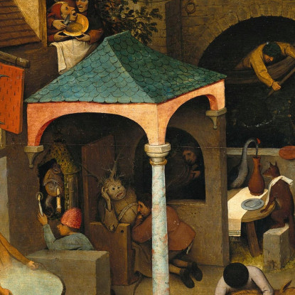 Proverbi Olandesi 1559 Pieter Bruegel pbr14 quadro stampato su tela
