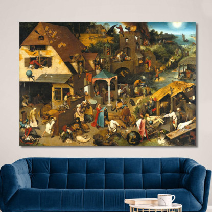 I_Proverbi_Olandesi Pieter Bruegel pbr19 quadro stampato su tela