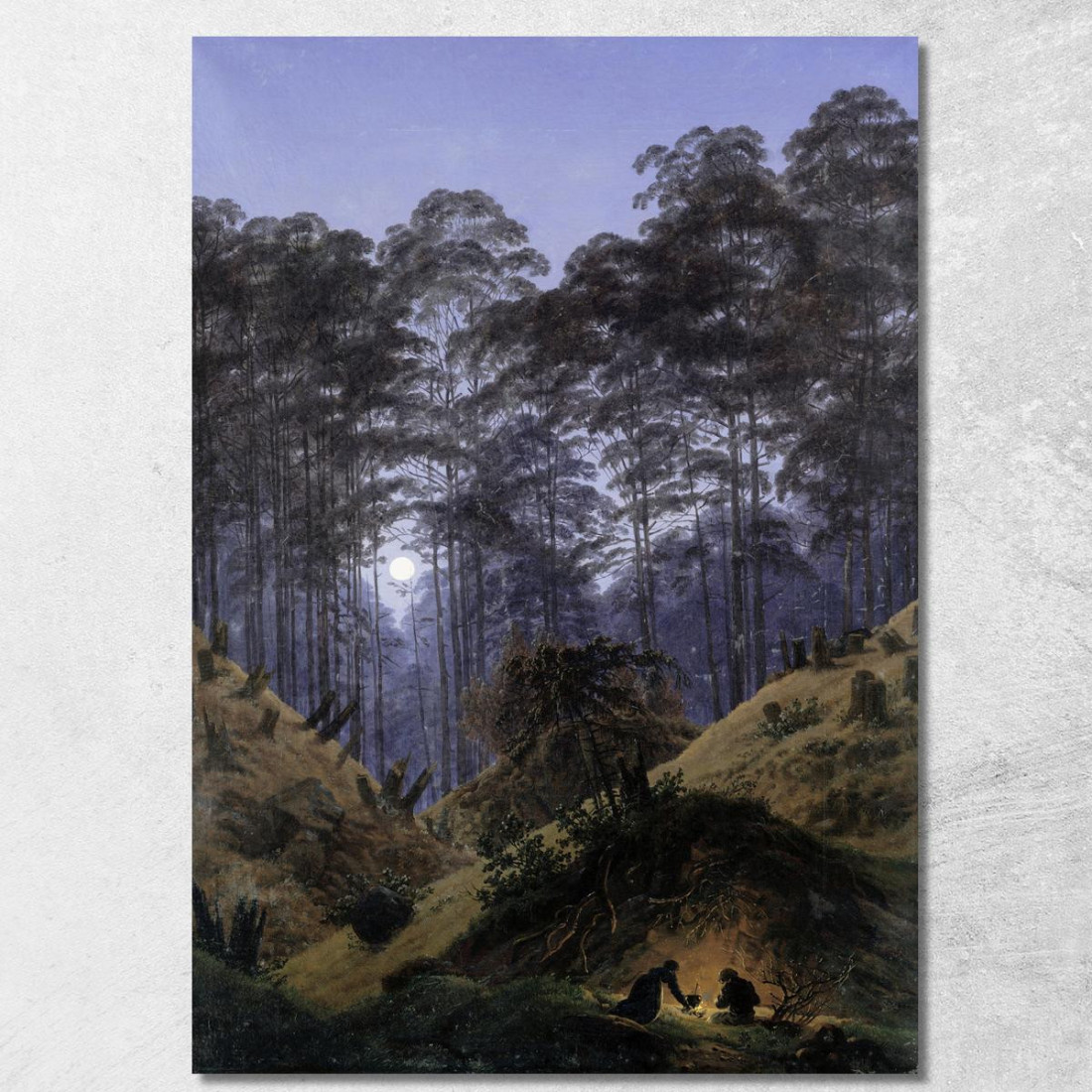 Interno Della Foresta Al Chiaro Di Luna Caspar David Friedrich cdf6 quadro stampato su tela