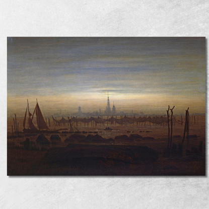 Greifswald Al Chiaro Di Luna Caspar David Friedrich cdf8 quadro stampato su tela