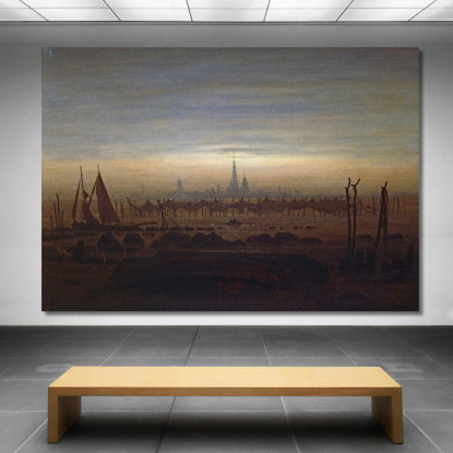 Greifswald Al Chiaro Di Luna Caspar David Friedrich cdf8 quadro stampato su tela