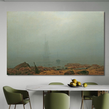 Spiaggia Del Mare Nella Nebbia 1807 Caspar David Friedrich cdf14 quadro stampato su tela