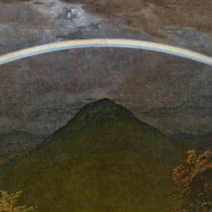 Paesaggio Montano Con Arcobaleno Intorno Al 1809-1810 Caspar David Friedrich cdf20 quadro stampato su tela