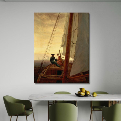 Sulla Barca A Vela Caspar David Friedrich cdf31 quadro stampato su tela