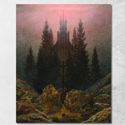 La Croce In Montagna Caspar David Friedrich cdf35 quadro stampato su tela