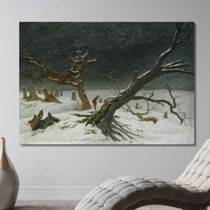 Paesaggio Invernale Caspar David Friedrich cdf45 quadro stampato su tela