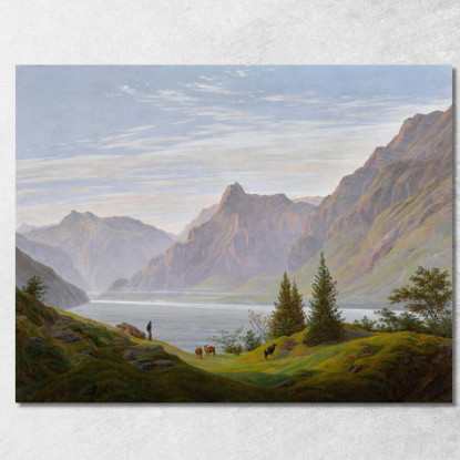 Landscape With Mountain Lake Morning Landscape With Mountain Lake Morning Caspar David Friedrich canvas print