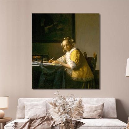 Una Signora Che Scrive Jan Vermeer jvr1 quadro stampato su tela