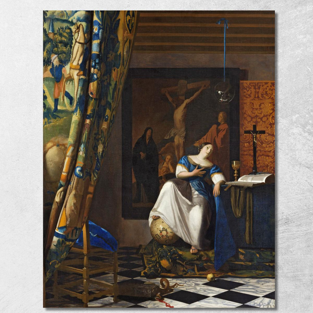 Allegoria Della Fede Cattolica Jan Vermeer jvr3 quadro stampato su tela Allegoria Della Fede Cattolica Jan Vermeer jvr3 quadro stampato su tela