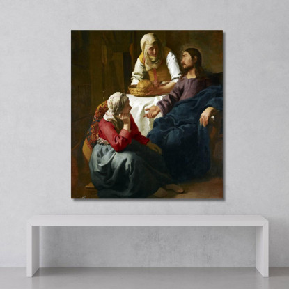 Cristo Nella Casa Di Marta E Maria Jan Vermeer jvr4 quadro stampato su tela