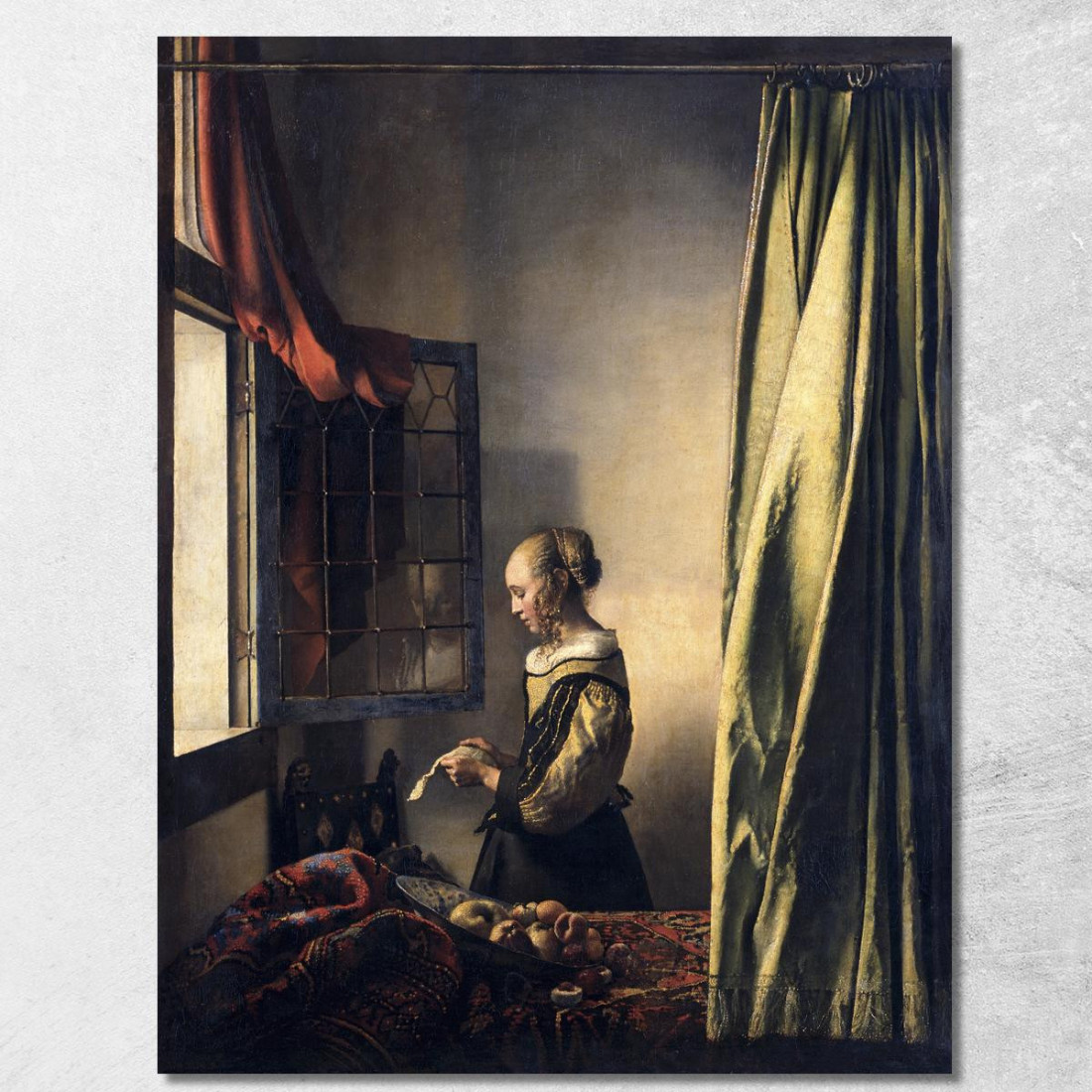 Ragazza Che Legge Una Lettera Da Una Finestra Aperta Jan Vermeer jvr7 quadro stampato su tela