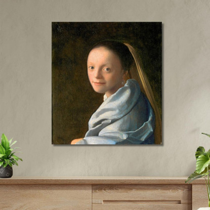 Studio Di Una Giovane Donna Jan Vermeer jvr15 quadro stampato su tela