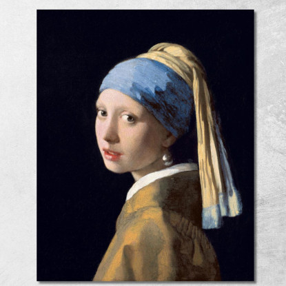 La Ragazza Con L'Orecchino Di Perla Jan Vermeer jvr20 quadro stampato su tela