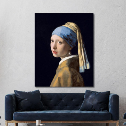 La Ragazza Con L'Orecchino Di Perla Jan Vermeer jvr20 quadro stampato su tela