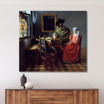 Il Bicchiere Di Vino Jan Vermeer jvr22 quadro stampato su tela