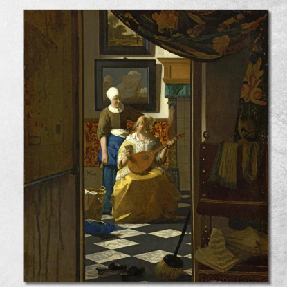 La Lettera D'Amore Jan Vermeer jvr26 quadro stampato su tela