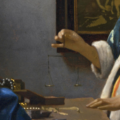 Donna Che Tiene Un Equilibrio Jan Vermeer jvr32 quadro stampato su tela