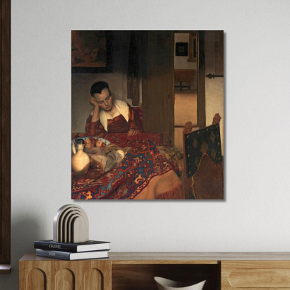 Giovani Donne Che Dormono Jan Vermeer jvr38 quadro stampato su tela