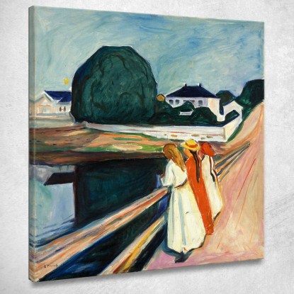 Ragazze Sul Ponte Edvard Munch em34 quadro stampato su tela