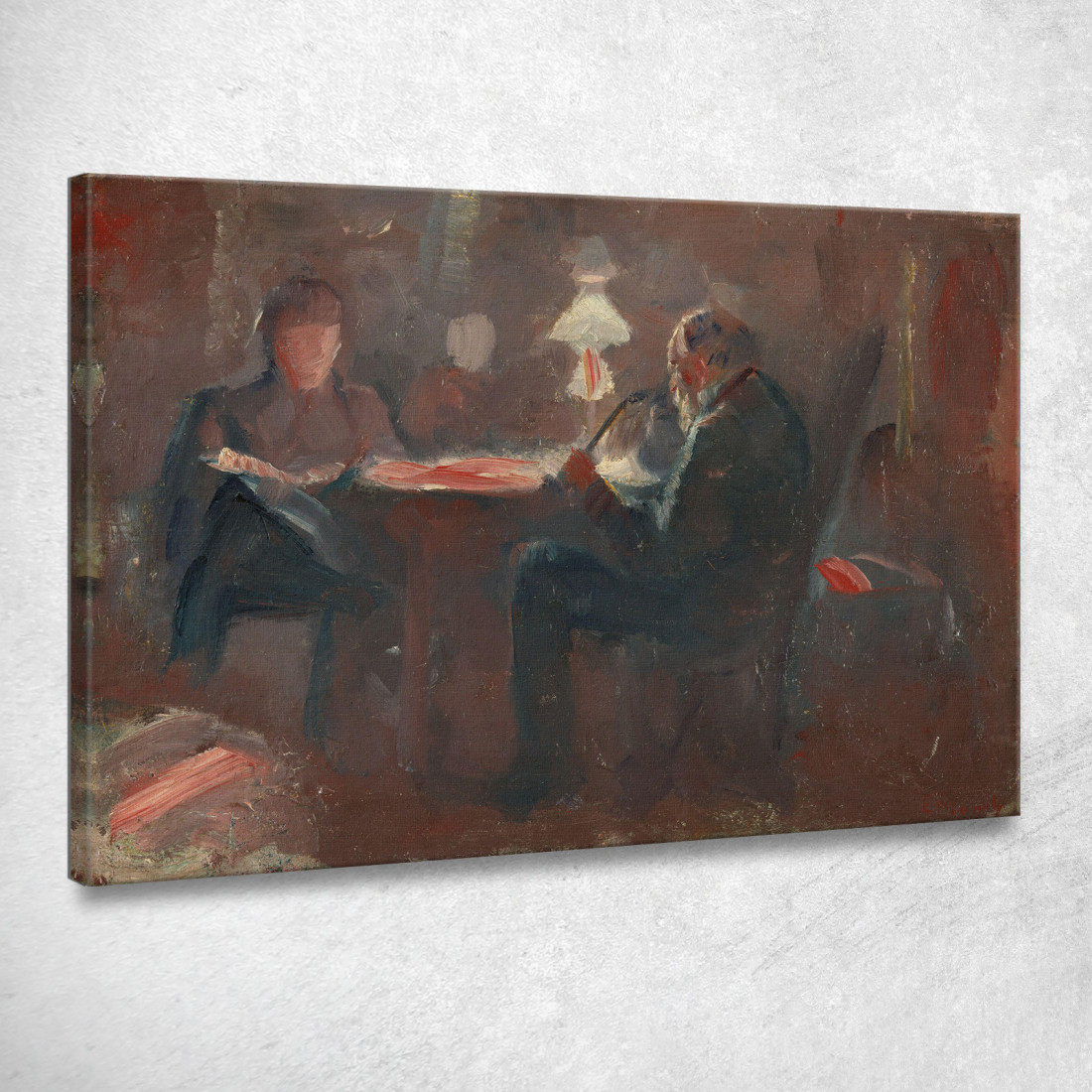 Intorno Alla Lampada A Paraffina Edvard Munch em53 quadro stampato su tela Intorno Alla Lampada A Paraffina Edvard Munch em53 quadro stampato su tela