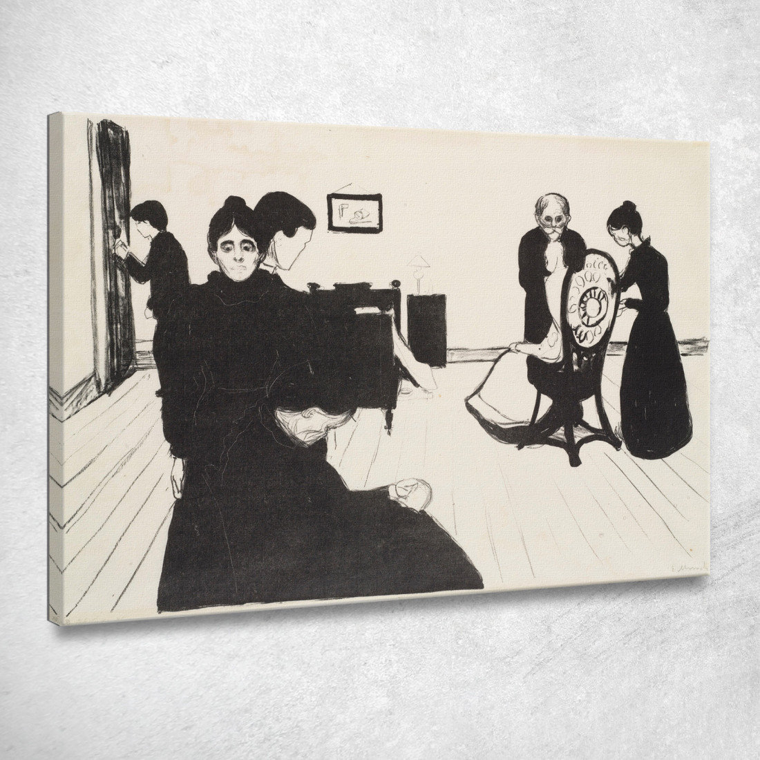 La Morte Nella Stanza Dell'Infermo 2 Edvard Munch em89 quadro stampato su tela La Morte Nella Stanza Dell'Infermo 2 Edvard Munch em89 quadro stampato su tela