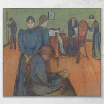 Morte Nella Stanza Del Malato Edvard Munch em90 quadro stampato su tela