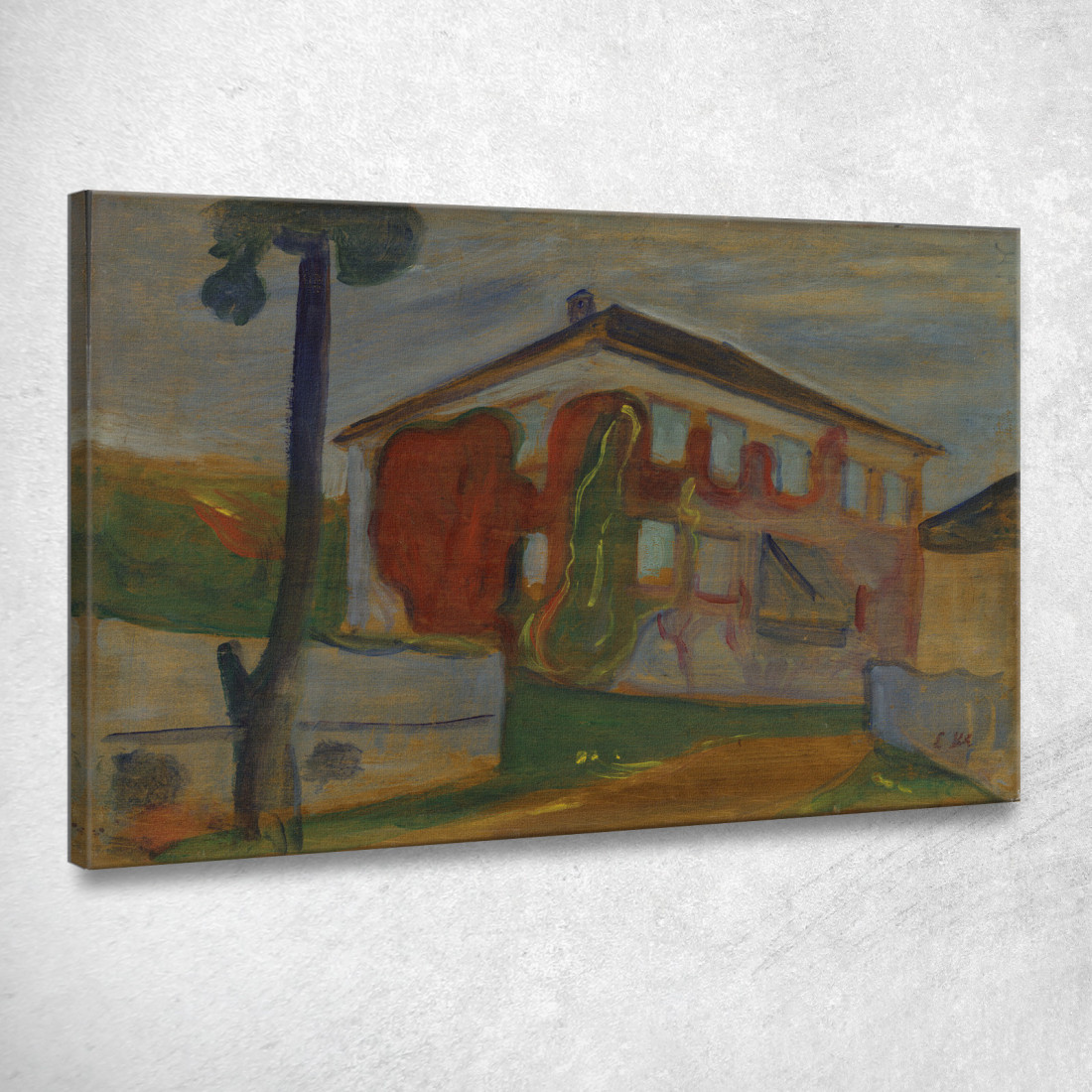 Casa Con La Pianta Rampicante Rossa Della Virginia Edvard Munch em147 quadro stampato su tela Casa Con La Pianta Rampicante Rossa Della Virginia Edvard Munch em147 quadro stampato su tela