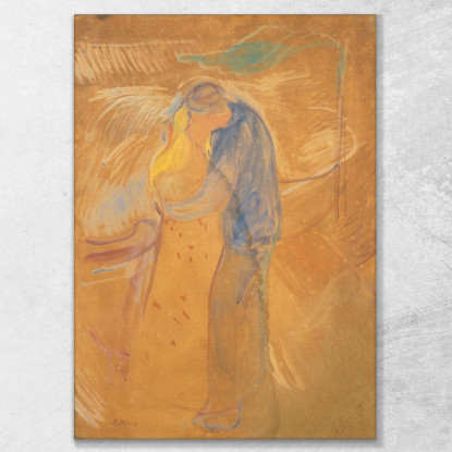 Bacio Edvard Munch em159 quadro stampato su tela