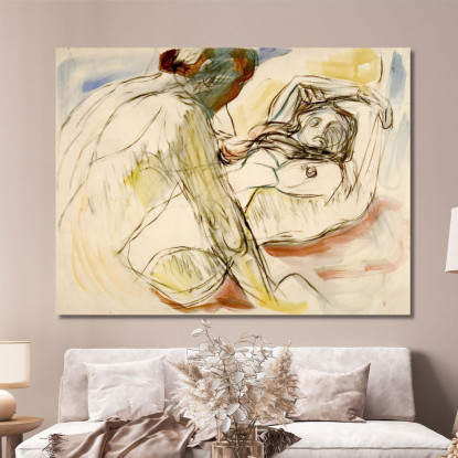 Uomo E Donna Edvard Munch em187 quadro stampato su tela