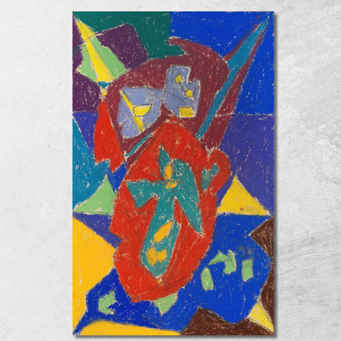 Angelo Su Sfondo Rosso Adolf Hölzel ahl12 quadro stampato su tela Angelo Su Sfondo Rosso Adolf Hölzel ahl12 quadro stampato su tela