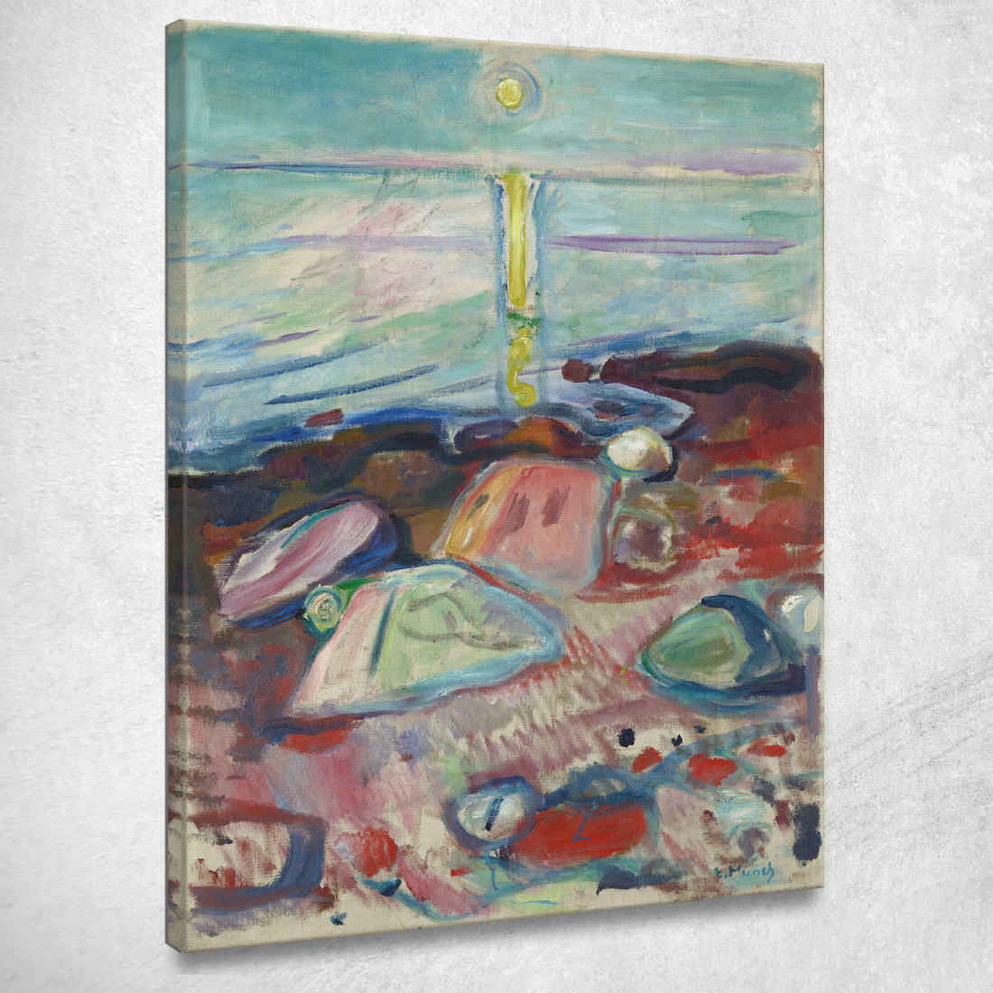 Chiaro Di Luna Sulla Spiaggia Edvard Munch em211 quadro stampato su tela Chiaro Di Luna Sulla Spiaggia Edvard Munch em211 quadro stampato su tela