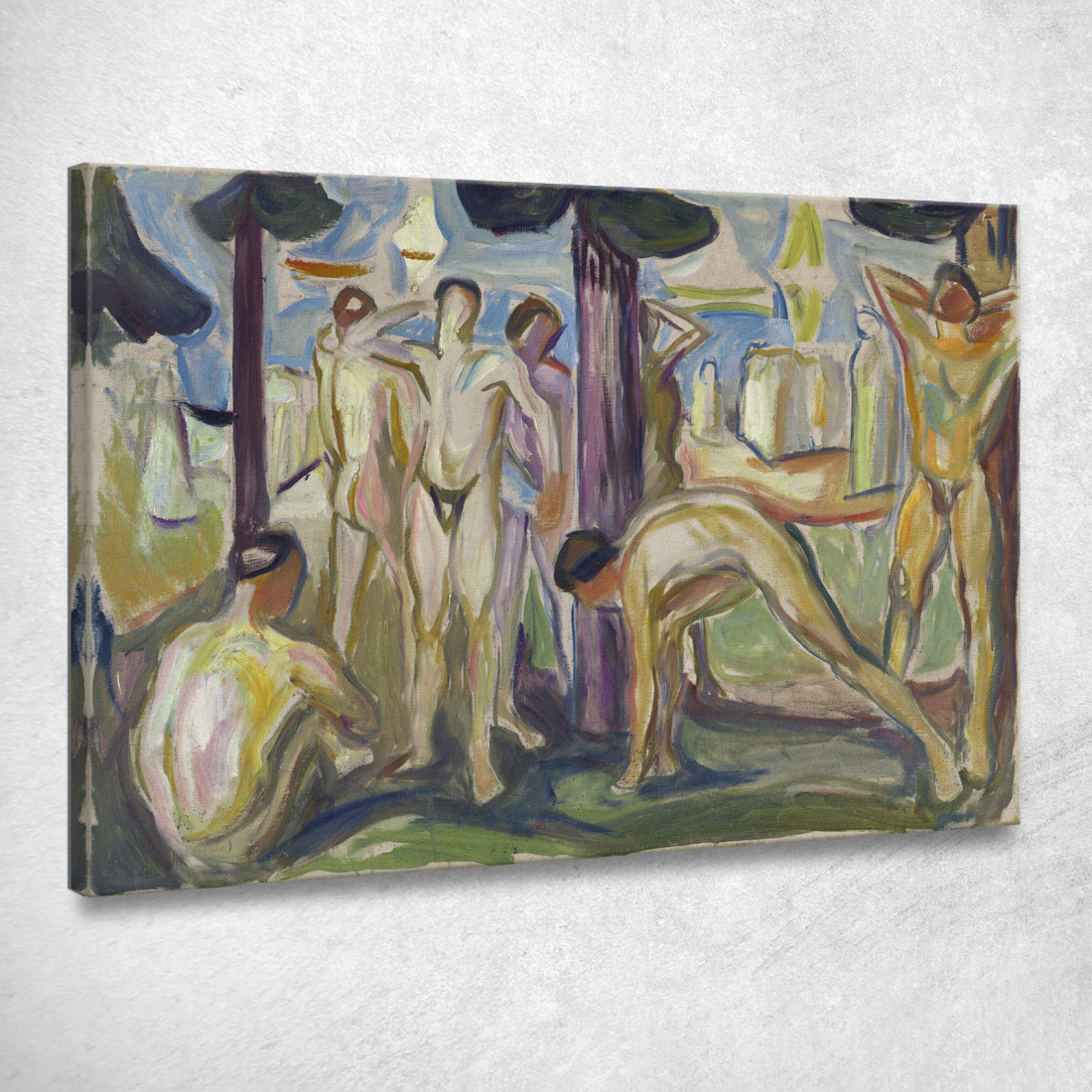 Uomini Nudi Nel Paesaggio Edvard Munch em223 quadro stampato su tela Uomini Nudi Nel Paesaggio Edvard Munch em223 quadro stampato su tela