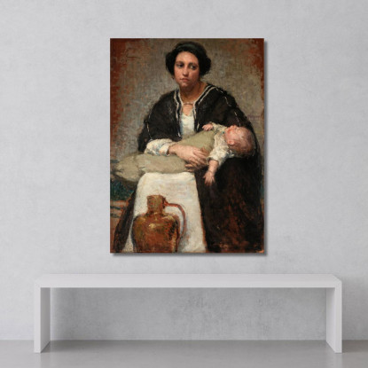 Madre E Bambino Addormentato Alice Pike Barney apb79 quadro stampato su tela