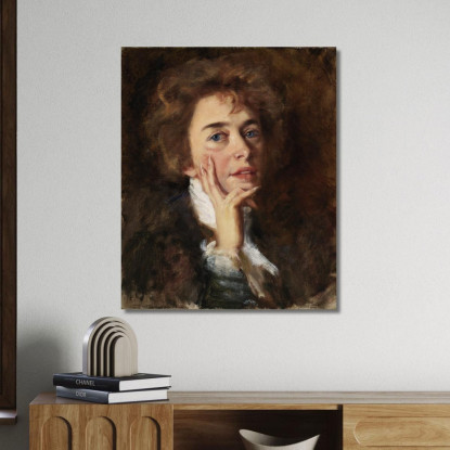 Autoritratto Con Jabot Alice Pike Barney apb98 quadro stampato su tela