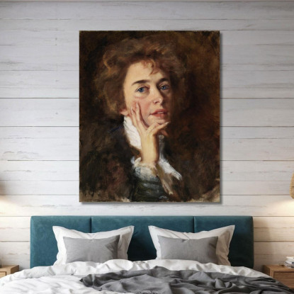 Autoritratto Con Jabot Alice Pike Barney apb98 quadro stampato su tela