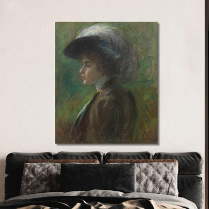 Il Cappello Piumato Alice Pike Barney apb111 quadro stampato su tela