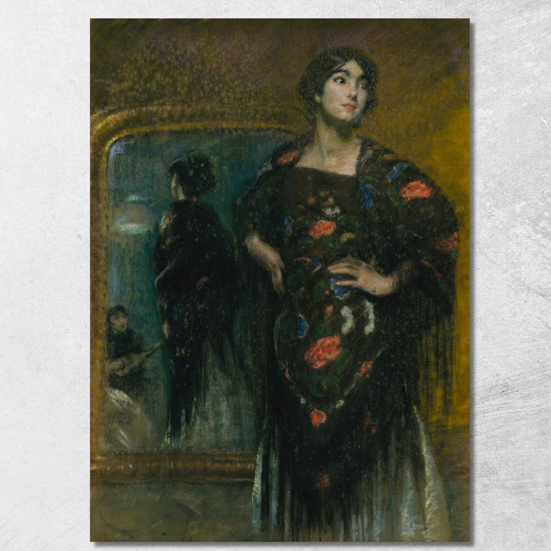 Lo Scialle Spagnolo Alice Pike Barney apb118 quadro stampato su tela Lo Scialle Spagnolo Alice Pike Barney apb118 quadro stampato su tela