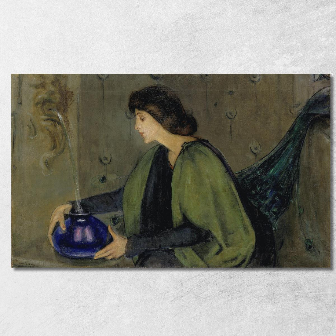 Donna E Pavone Alice Pike Barney apb125 quadro stampato su tela Donna E Pavone Alice Pike Barney apb125 quadro stampato su tela