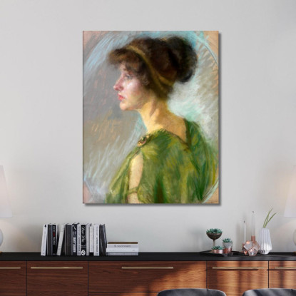 Giovane Donna In Verde Alice Pike Barney apb129 quadro stampato su tela