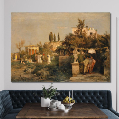 Antica Taverna Romana Arnold Böcklin abk1 quadro stampato su tela