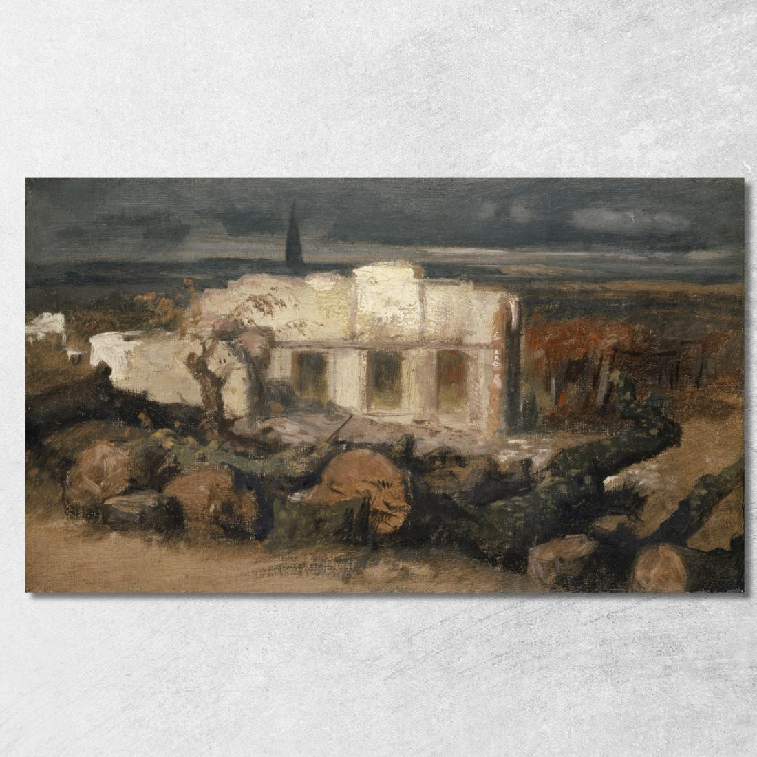 Casa Distrutta Vicino A Kehl Arnold Böcklin abk7 quadro stampato su tela Casa Distrutta Vicino A Kehl Arnold Böcklin abk7 quadro stampato su tela