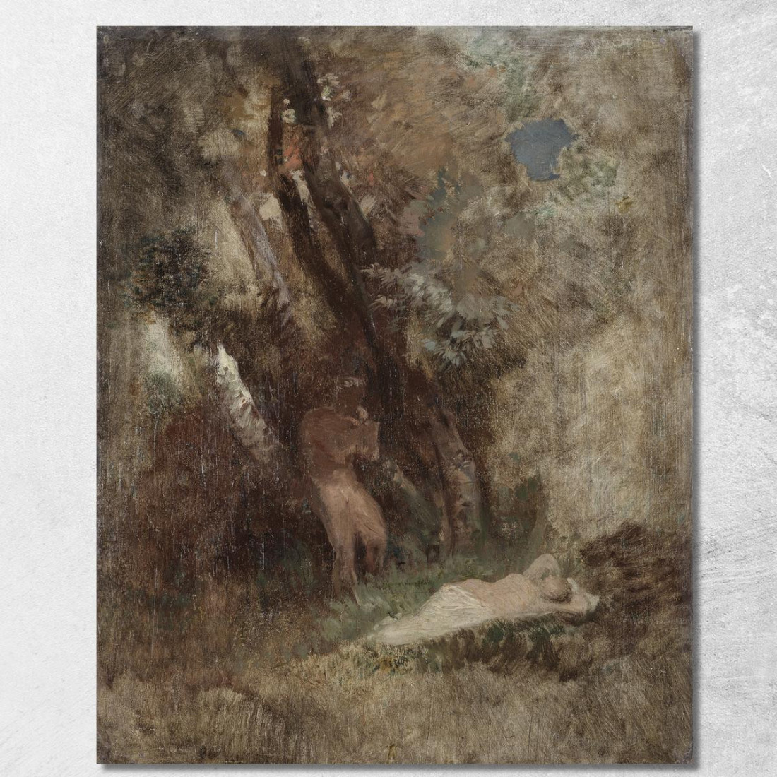 Fauno E Ninfa Nel Bosco Arnold Böcklin abk11 quadro stampato su tela Fauno E Ninfa Nel Bosco Arnold Böcklin abk11 quadro stampato su tela