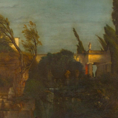 Fiesole Villa Al Mare Arnold Böcklin abk12 quadro stampato su tela