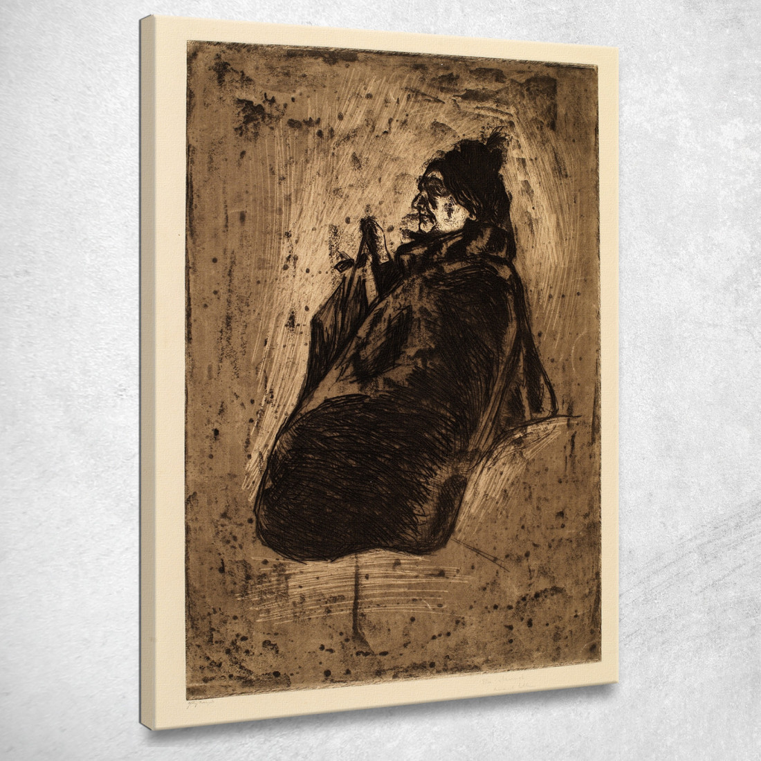 Vecchia Donna Edvard Munch em239 quadro stampato su tela Vecchia Donna Edvard Munch em239 quadro stampato su tela
