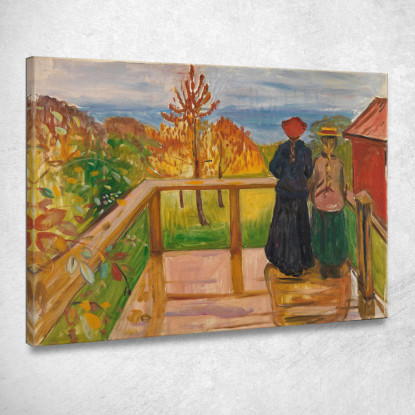 Sulla Veranda Edvard Munch em241 quadro stampato su tela