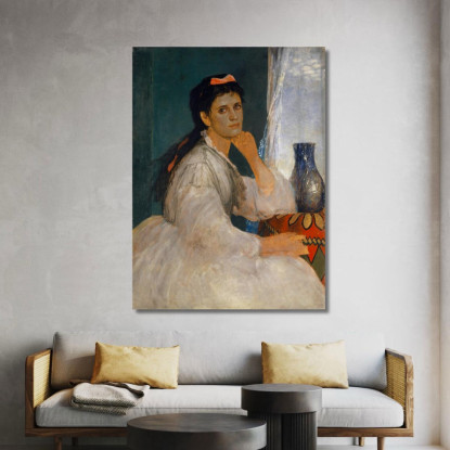 Ritratto Di Clara Böcklin Figlia Maggiore Dell'Artista Arnold Böcklin abk45 quadro stampato su tela