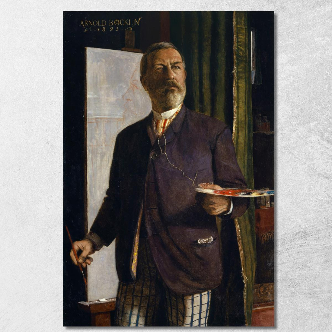 Autoritratto In Studio Arnold Böcklin abk57 quadro stampato su tela Autoritratto In Studio Arnold Böcklin abk57 quadro stampato su tela
