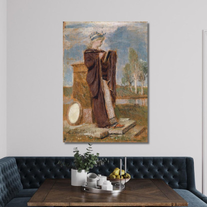 La Musa Talia Arnold Böcklin abk68 quadro stampato su tela