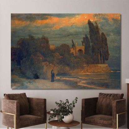 Villa Sul Mare Arnold Böcklin abk74 quadro stampato su tela